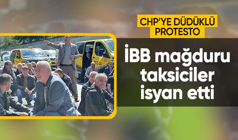 İBB mağduru taksiciler CHP İl Başkanlığı binası önünde eylem düzenledi