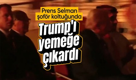 Prens Selman şoför koltuğunda! Misafiri Donald Trump'ı golf arabasıyla yemeğe çıkardı