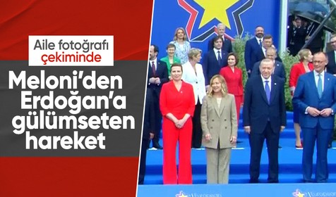 Zirvenin ardından liderler aile fotoğrafı için toplandı: Meloni'den Erdoğan'a gülümseten hareket