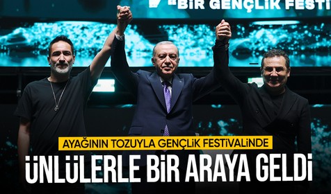 GENÇFEST'te renkli anlar: Erdoğan, Sagopa Kajmer ve Ferhat Göçer konserini izledi