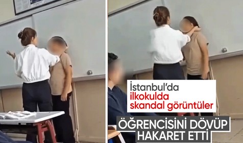 İstanbul'da okulda skandal: Öğrenciye şiddet uygulayan öğretmen kamerada