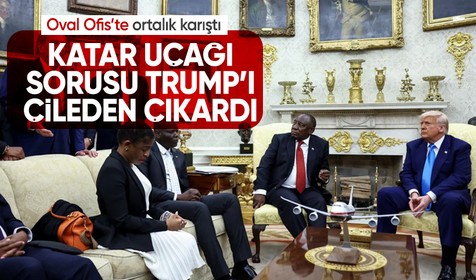 Donald Trump, gazetecinin Katar uçağı sorusuna sinirlenerek Oval Ofis'ten kovdu