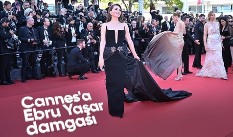 Cannes'dan Ebru Yaşar geçti! Kırmızı halıya damga vurdu