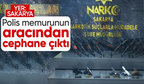 Sakarya'da durdurulan polis memurunun aracından cephanelik çıktı