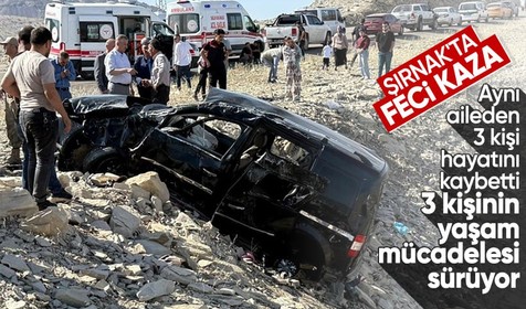 Şırnak'ta feci kaza! Hafif ticari araç şarampole devrildi: 3 ölü, 3 kişi yaralı
