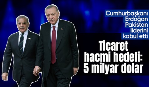 Cumhurbaşkanı Erdoğan, Pakistan Başbakanı Şahbaz Şerif'i kabul etti