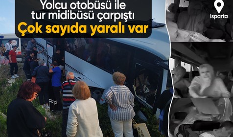 Isparta'da yolcu otobüsü ile tur midibüsü çarpıştı: 28 yaralı var
