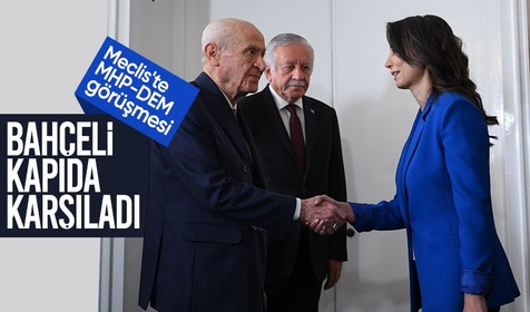 DEM-MHP görüşmesi sona erdi: Bahçeli heyeti kapıda karşıladı