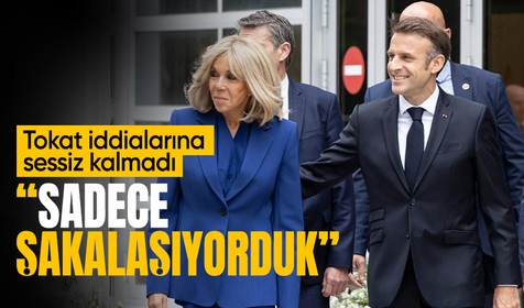 Macron'dan 'tokat' iddialarına yanıt: Eşimle şakalaşıyorduk