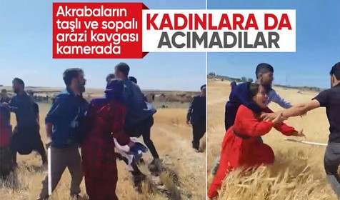 5 kişinin yaralandığı arazi kavgası kamerada: Kadınlara da sopayla saldırdılar