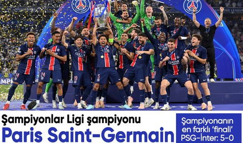 Avrupa'nın en büyüğü PSG | Şampiyonlar Ligi finalinde İnter'i bozguna uğrattı: 5-0