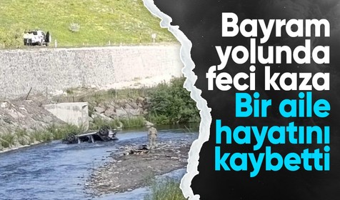 Bayram yolunda feci son: Bir aile dereye uçan araçta can verdi