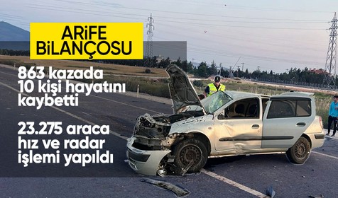 Bakan Yerlikaya acı bilançoyu paylaştı: Arife günü 10 kişi hayatını kaybetti