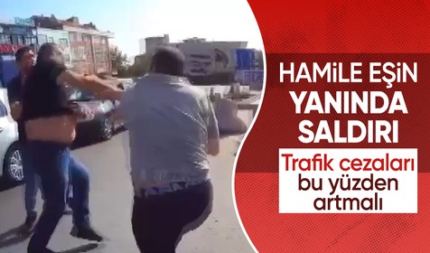 İstanbul'da trafikte sürücüye hamile eşinin yanında saldırdılar
