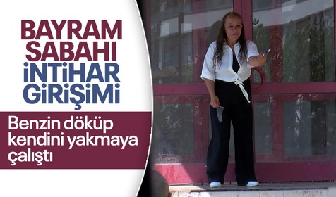 Pendik'te bir kadın parasını alamadığı iş yerinin önünde kendisini yakmak istedi