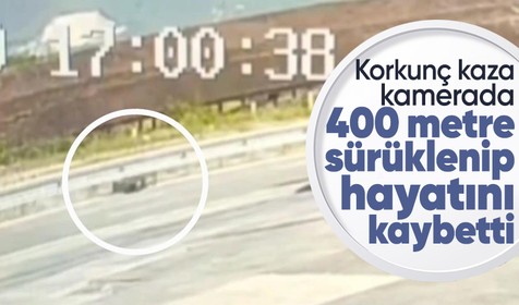 Samsun'da 400 metre sürüklenen motosikletli hayatını kaybetti! Kaza anı kamerada