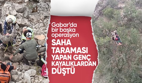 Gabar Dağı'nda düşüp yaralanan genç için kurtarma operasyonu