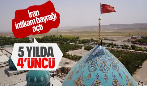 İran'ın kırmızı intikam bayrağı göndere çekildi