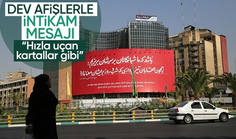İran'ın başkenti Tahran'da, intikam afişleri asıldı