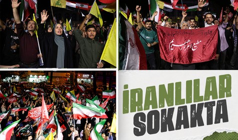 İran'ın İsrail'e misillemesi sonrası Tahran'da halk sevinç için meydanlara indi