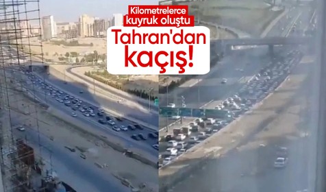 Tahran'dan göç başladı! Kilometrelerce kuyruk