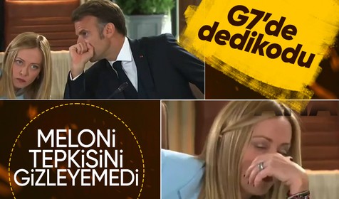 G7'de ilginç anlar: Macron Meloni'ye ne dedi?
