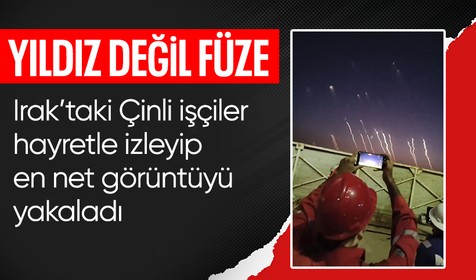 İran'ın füzeleri Irak'tan görüntülendi! İşçiler o anları kayda aldı
