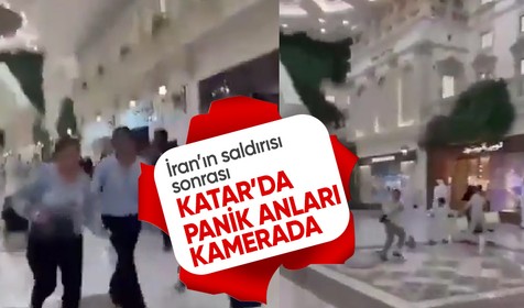 İran saldırısı sonrası Katar'da panik anları kamerada
