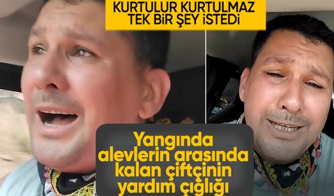 Bursa’da alevler arasında kalan çiftçi kurtulur kurtulmaz gözyaşları içinde yardım istedi