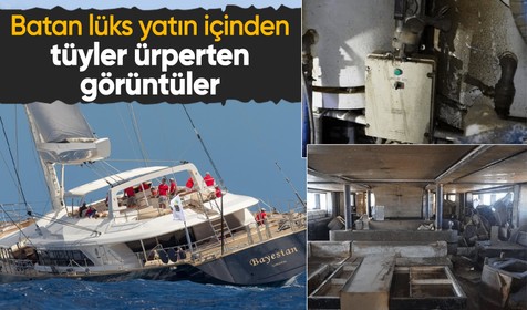 Batan lüks yat Bayesian’ın içerisinden tüyler ürpertici görüntüler