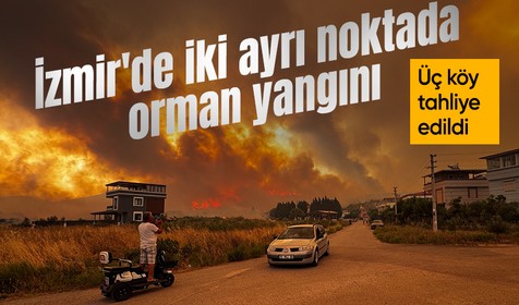 İzmir'de iki ayrı noktada orman yangınlarına müdahale ediliyor