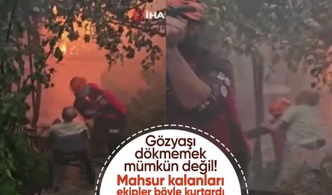 İzmir'deki yangından yürek sızlatan anlar: Mahsur kalanları ekipler böyle kurtardı