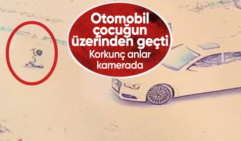 Bursa'da otomobil çocuğun üzerinden geçti! Kaza anı kamerada