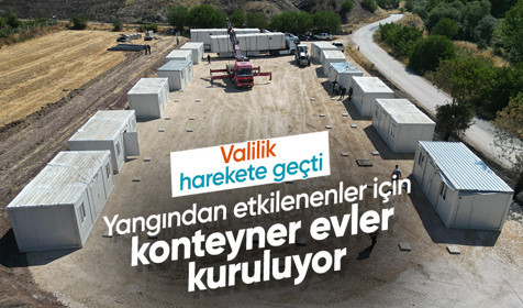 Bilecik’te yangından etkilenenler için konteyner evler kuruluyor
