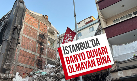 İstanbul'da banyo duvarı olmayan bina