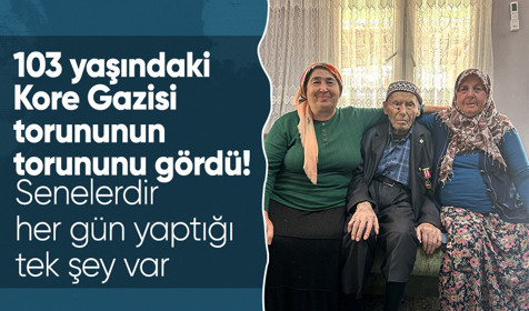 103 yaşındaki Kore Gazisi torununun torununu gördü! Senelerdir her gün yaptığı tek şey var