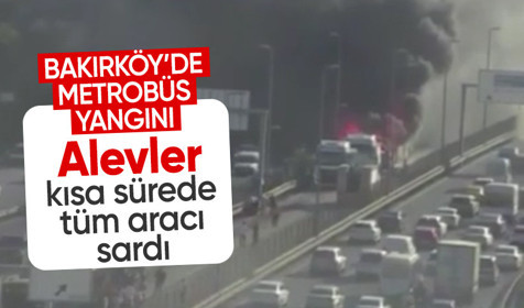İstanbul'da metrobüs alevlere teslim oldu