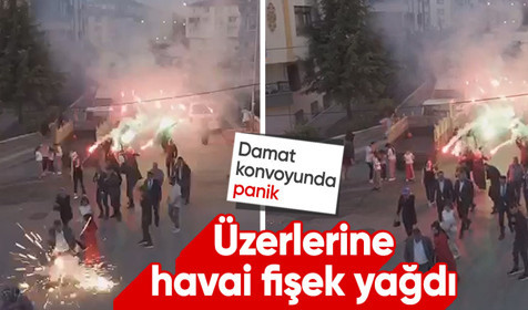 Ankara'da kız isteme konvoyunda havai fişek paniği