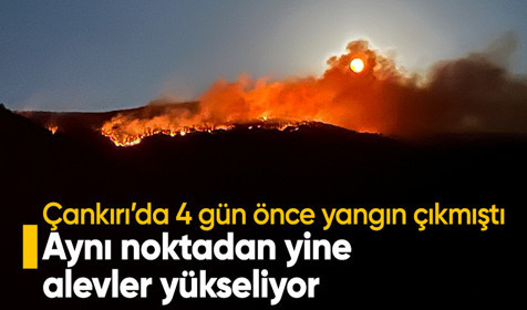 Çankırı'da 4 gün önce orman yangını çıkan yerde bir yangın daha çıktı