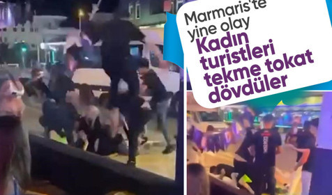 Marmaris'te yine olay! Yabancı turistleri tekme tokat dövdüler