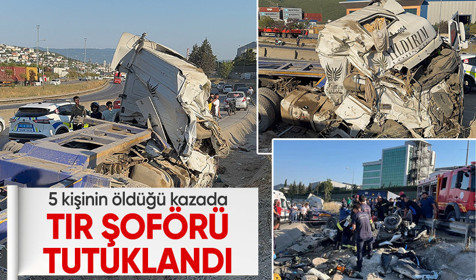 Kocaeli'de 5 kişinin öldüğü kazada tır sürücüsü tutuklandı