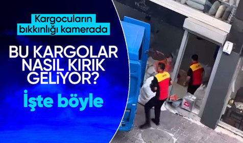 Kargo firması çalışanlarının umursamazlık seviyesi kamerada: Kolileri kamyona fırlattılar