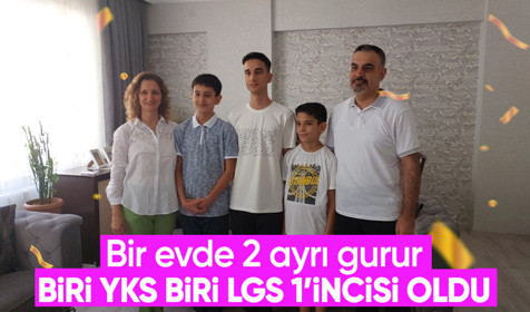 Gaziantepli abi-kardeşten muhteşem başarı! Biri YKS diğeri LGS'de birincisi oldu