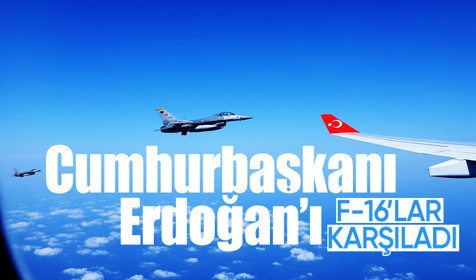 Cumhurbaşkanı Erdoğan'ı KKTC'de F-16'lar karşıladı