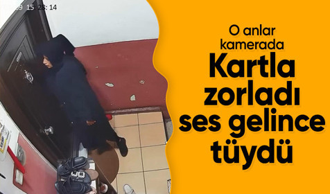 Kapıyı açmaya çalışan hırsız ses duyunca kaçtı! O anlar kamerada