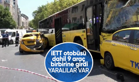 Beyoğlu'nda 9 araç birbirine girdi! Zincirleme kazada yaralılar var