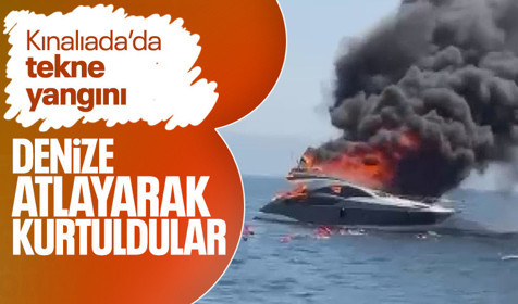 Kınalıada açıklarında tekne yangını: Yolcular denize atlayarak kurtuldu