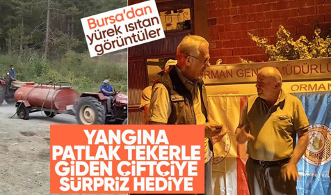 Patlak tekerleğiyle yardıma gitmişti! Bursa'daki örnek çiftçiye tanker hediye edildi