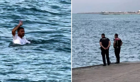 Polisten kaçan şahıs denize girdi, yorulunca kıyıya çıkarak teslim oldu