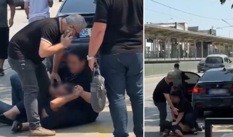 Bursa'da caddenin ortasında eski eşini yakalayan kadın, dolandırıldığını söyleyerek darp etti